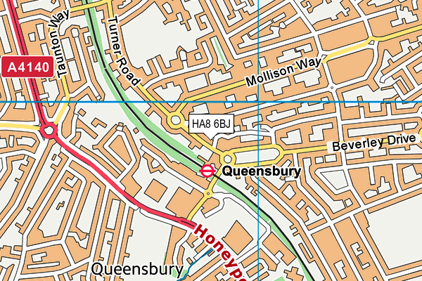HA8 6BJ map - OS VectorMap District (Ordnance Survey) HA8 6BJ map - OS VectorMap District (Ordnance Survey)