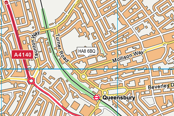 HA8 6BQ map - OS VectorMap District (Ordnance Survey) HA8 6BQ map - OS VectorMap District (Ordnance Survey)