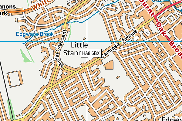 HA8 6BX map - OS VectorMap District (Ordnance Survey) HA8 6BX map - OS VectorMap District (Ordnance Survey)