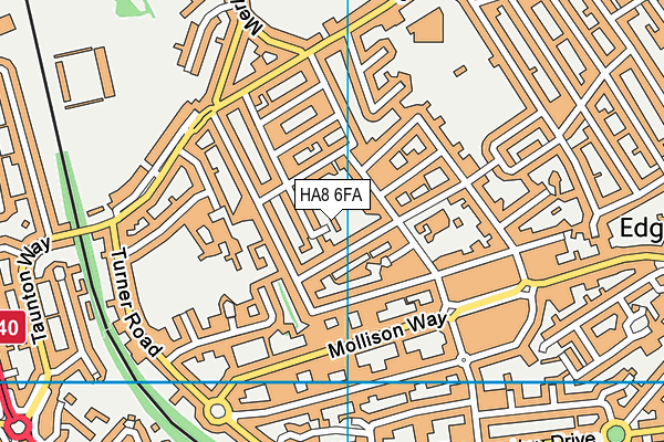 HA8 6FA map - OS VectorMap District (Ordnance Survey) HA8 6FA map - OS VectorMap District (Ordnance Survey)