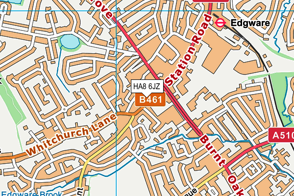HA8 6JZ map - OS VectorMap District (Ordnance Survey)