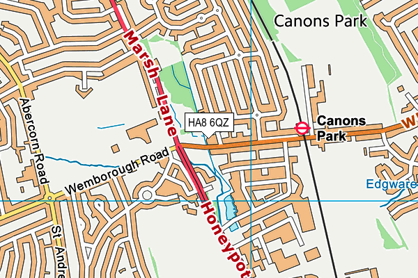 HA8 6QZ map - OS VectorMap District (Ordnance Survey) HA8 6QZ map - OS VectorMap District (Ordnance Survey)