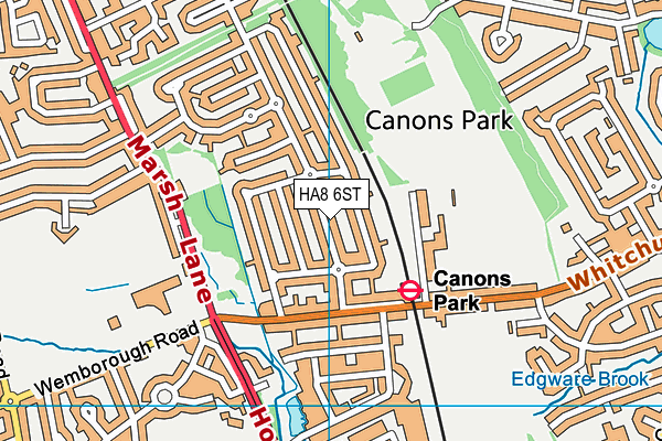 HA8 6ST map - OS VectorMap District (Ordnance Survey) HA8 6ST map - OS VectorMap District (Ordnance Survey)