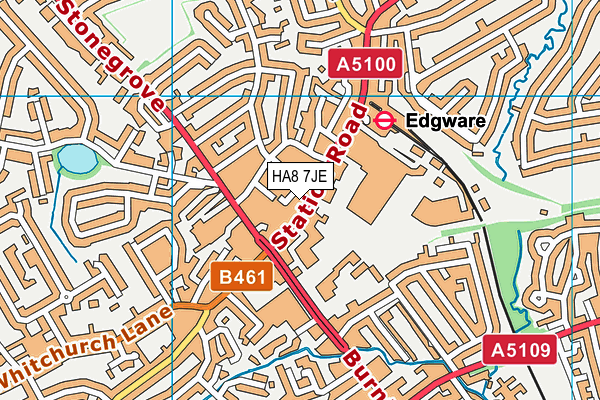 HA8 7JE map - OS VectorMap District (Ordnance Survey) HA8 7JE map - OS VectorMap District (Ordnance Survey)