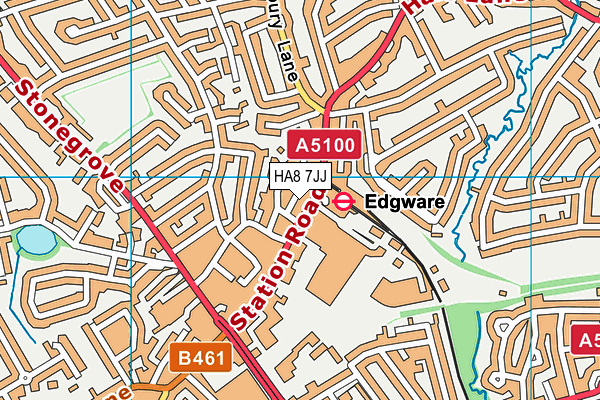 HA8 7JJ map - OS VectorMap District (Ordnance Survey) HA8 7JJ map - OS VectorMap District (Ordnance Survey)