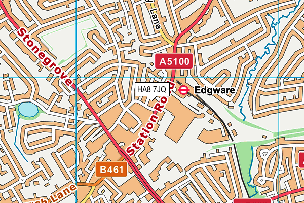 HA8 7JQ map - OS VectorMap District (Ordnance Survey) HA8 7JQ map - OS VectorMap District (Ordnance Survey)