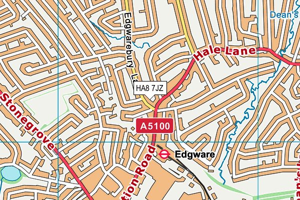 HA8 7JZ map - OS VectorMap District (Ordnance Survey) HA8 7JZ map - OS VectorMap District (Ordnance Survey)