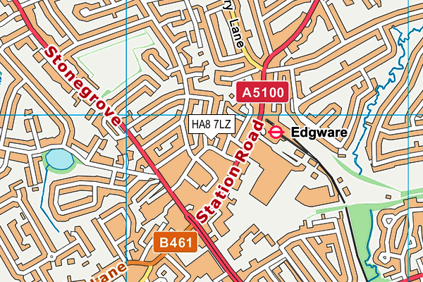 HA8 7LZ map - OS VectorMap District (Ordnance Survey)
