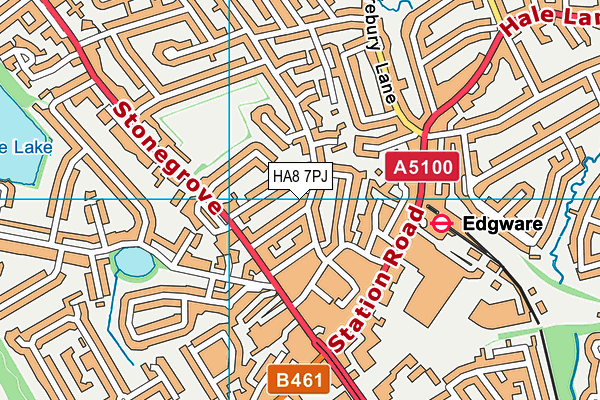 HA8 7PJ map - OS VectorMap District (Ordnance Survey) HA8 7PJ map - OS VectorMap District (Ordnance Survey)