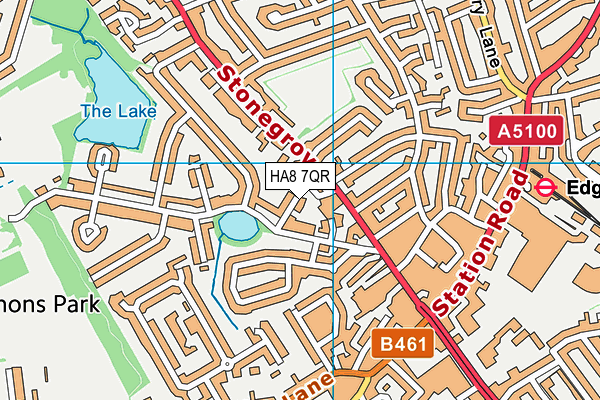 HA8 7QR map - OS VectorMap District (Ordnance Survey) HA8 7QR map - OS VectorMap District (Ordnance Survey)
