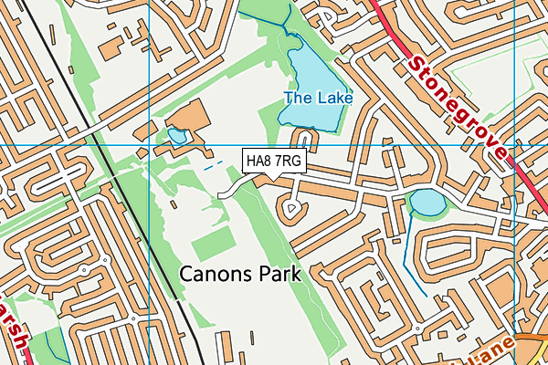 HA8 7RG map - OS VectorMap District (Ordnance Survey)