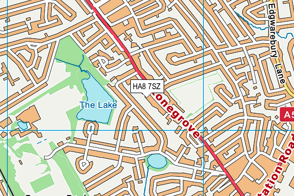 HA8 7SZ map - OS VectorMap District (Ordnance Survey)