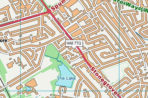 HA8 7TQ map - OS VectorMap District (Ordnance Survey) HA8 7TQ map - OS VectorMap District (Ordnance Survey)