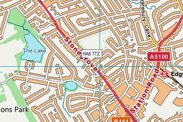 HA8 7TZ map - OS VectorMap District (Ordnance Survey) HA8 7TZ map - OS VectorMap District (Ordnance Survey)