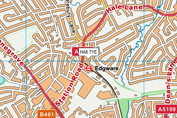 HA8 7YE map - OS VectorMap District (Ordnance Survey) HA8 7YE map - OS VectorMap District (Ordnance Survey)