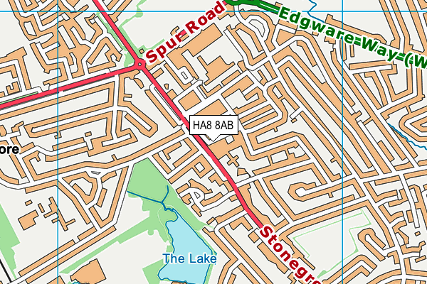 HA8 8AB map - OS VectorMap District (Ordnance Survey) HA8 8AB map - OS VectorMap District (Ordnance Survey)