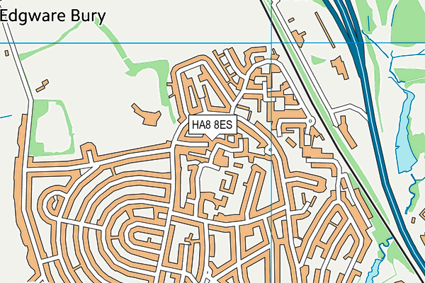 HA8 8ES map - OS VectorMap District (Ordnance Survey) HA8 8ES map - OS VectorMap District (Ordnance Survey)