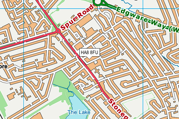 HA8 8FU map - OS VectorMap District (Ordnance Survey) HA8 8FU map - OS VectorMap District (Ordnance Survey)