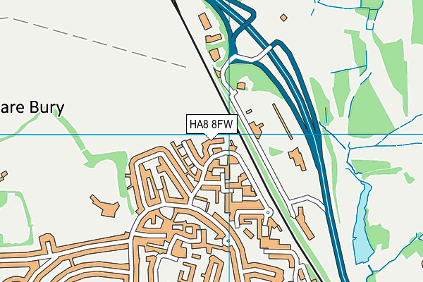HA8 8FW map - OS VectorMap District (Ordnance Survey) HA8 8FW map - OS VectorMap District (Ordnance Survey)
