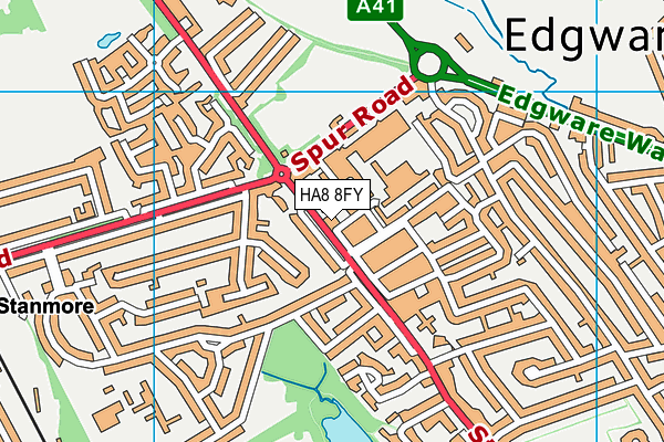 HA8 8FY map - OS VectorMap District (Ordnance Survey) HA8 8FY map - OS VectorMap District (Ordnance Survey)