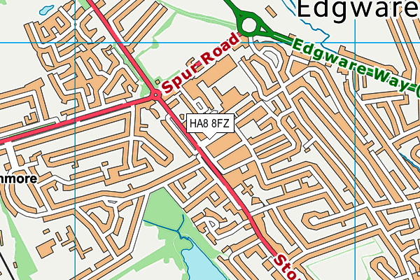 HA8 8FZ map - OS VectorMap District (Ordnance Survey) HA8 8FZ map - OS VectorMap District (Ordnance Survey)