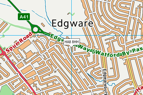 HA8 8HH map - OS VectorMap District (Ordnance Survey)
