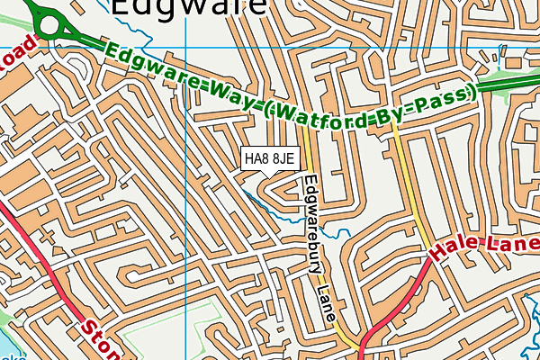 HA8 8JE map - OS VectorMap District (Ordnance Survey) HA8 8JE map - OS VectorMap District (Ordnance Survey)