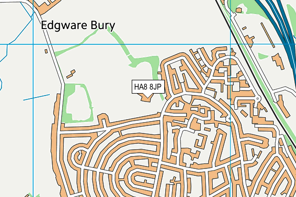HA8 8JP map - OS VectorMap District (Ordnance Survey) HA8 8JP map - OS VectorMap District (Ordnance Survey)