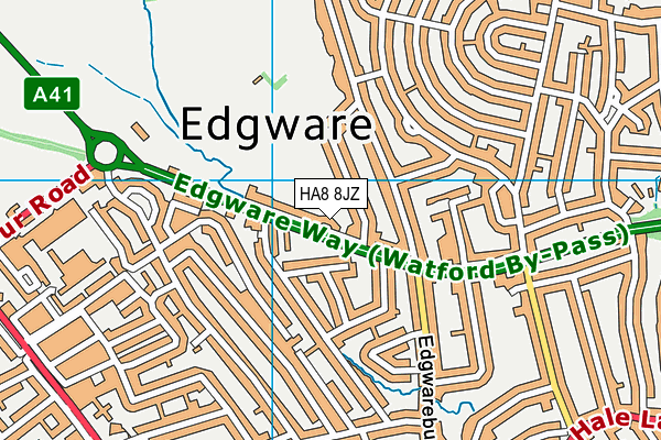 HA8 8JZ map - OS VectorMap District (Ordnance Survey)