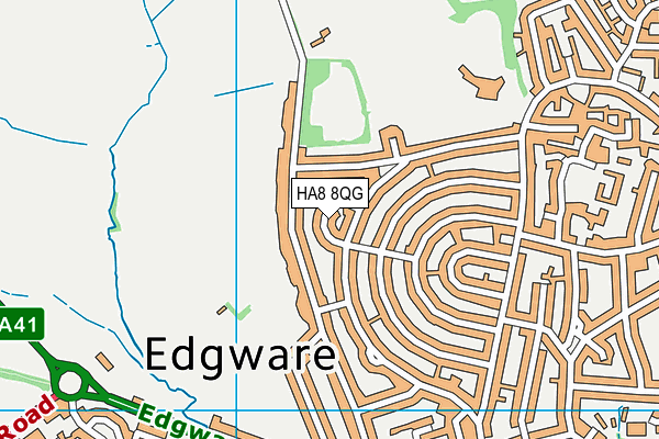 HA8 8QG map - OS VectorMap District (Ordnance Survey) HA8 8QG map - OS VectorMap District (Ordnance Survey)