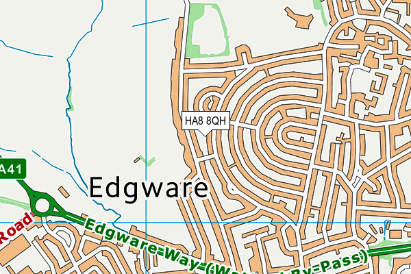 HA8 8QH map - OS VectorMap District (Ordnance Survey)
