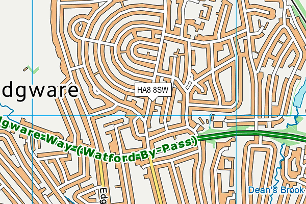HA8 8SW map - OS VectorMap District (Ordnance Survey) HA8 8SW map - OS VectorMap District (Ordnance Survey)