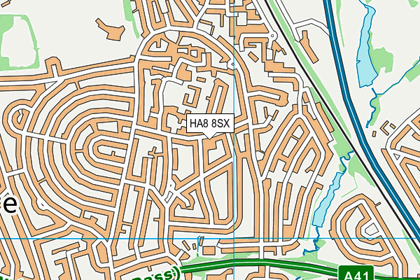 HA8 8SX map - OS VectorMap District (Ordnance Survey)