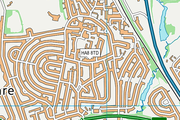 HA8 8TD map - OS VectorMap District (Ordnance Survey) HA8 8TD map - OS VectorMap District (Ordnance Survey)