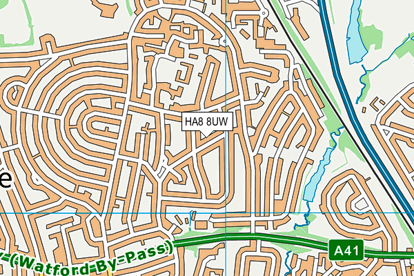 HA8 8UW map - OS VectorMap District (Ordnance Survey) HA8 8UW map - OS VectorMap District (Ordnance Survey)