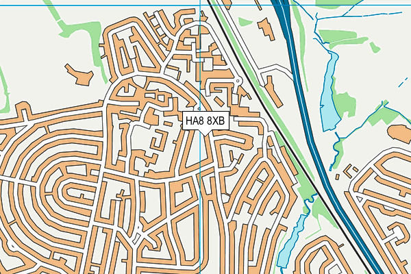 HA8 8XB map - OS VectorMap District (Ordnance Survey) HA8 8XB map - OS VectorMap District (Ordnance Survey)