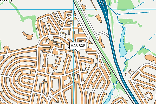 HA8 8XF map - OS VectorMap District (Ordnance Survey) HA8 8XF map - OS VectorMap District (Ordnance Survey)