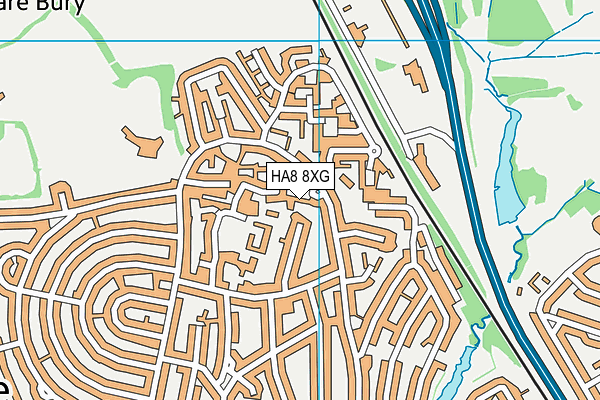 HA8 8XG map - OS VectorMap District (Ordnance Survey) HA8 8XG map - OS VectorMap District (Ordnance Survey)