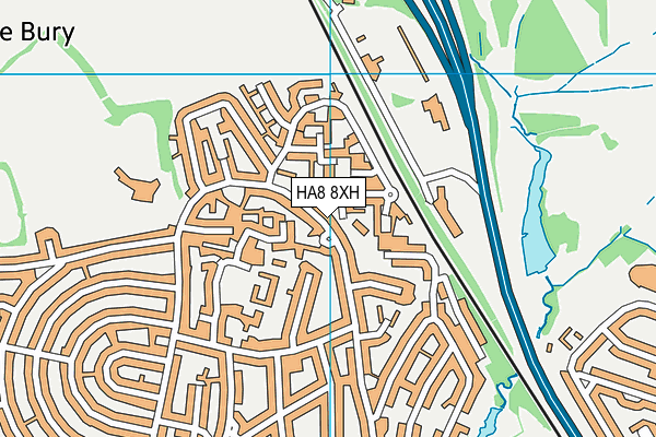 HA8 8XH map - OS VectorMap District (Ordnance Survey) HA8 8XH map - OS VectorMap District (Ordnance Survey)