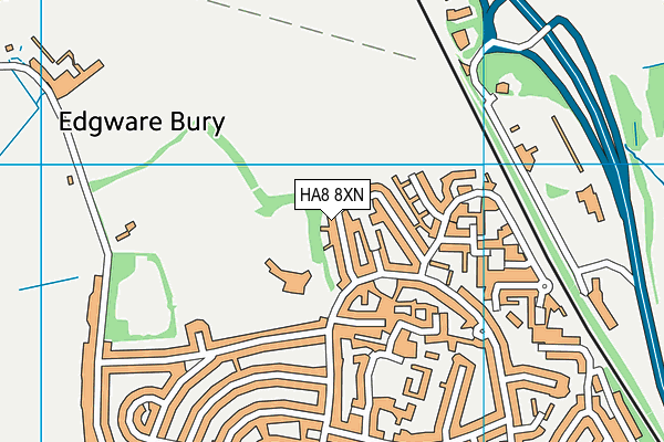 HA8 8XN map - OS VectorMap District (Ordnance Survey) HA8 8XN map - OS VectorMap District (Ordnance Survey)