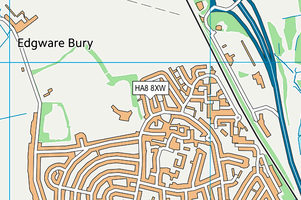 HA8 8XW map - OS VectorMap District (Ordnance Survey) HA8 8XW map - OS VectorMap District (Ordnance Survey)