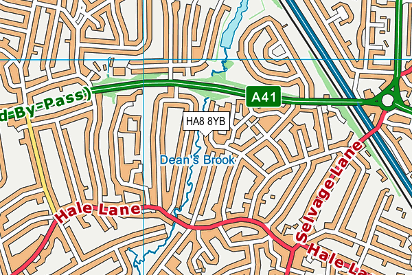 HA8 8YB map - OS VectorMap District (Ordnance Survey) HA8 8YB map - OS VectorMap District (Ordnance Survey)