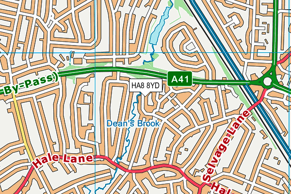 HA8 8YD map - OS VectorMap District (Ordnance Survey) HA8 8YD map - OS VectorMap District (Ordnance Survey)