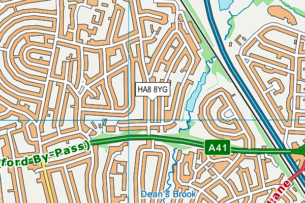 HA8 8YG map - OS VectorMap District (Ordnance Survey) HA8 8YG map - OS VectorMap District (Ordnance Survey)