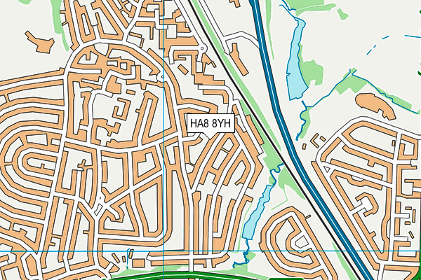 HA8 8YH map - OS VectorMap District (Ordnance Survey) HA8 8YH map - OS VectorMap District (Ordnance Survey)