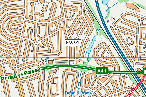 HA8 8YL map - OS VectorMap District (Ordnance Survey) HA8 8YL map - OS VectorMap District (Ordnance Survey)