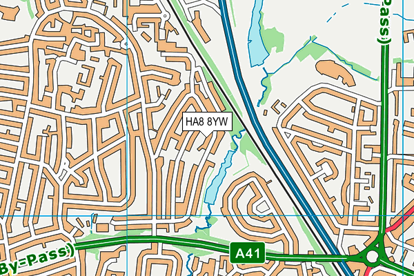 HA8 8YW map - OS VectorMap District (Ordnance Survey) HA8 8YW map - OS VectorMap District (Ordnance Survey)