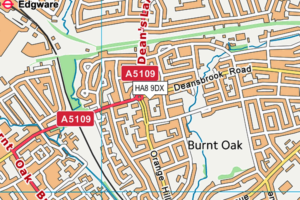 HA8 9DX map - OS VectorMap District (Ordnance Survey)