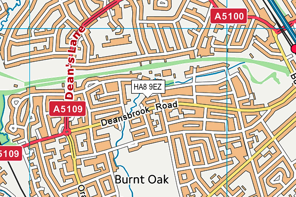 HA8 9EZ map - OS VectorMap District (Ordnance Survey)