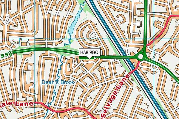 HA8 9GQ map - OS VectorMap District (Ordnance Survey) HA8 9GQ map - OS VectorMap District (Ordnance Survey)